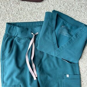 Figs high waisted straight leg pants and top